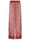 La Doublej La Double J Silk Twill Palazzo Pants With Cobra Pattern In Red