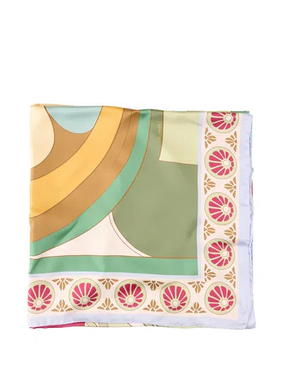 La Doublej Reversible Foulard 90 Graphic-print Silk Scarf In White