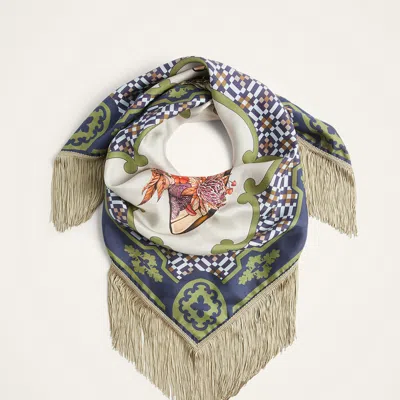 La Doublej Reversible Fringe Carré Scarf