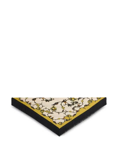 La Doublej Reversible Fringe Foulard 90 In Multi