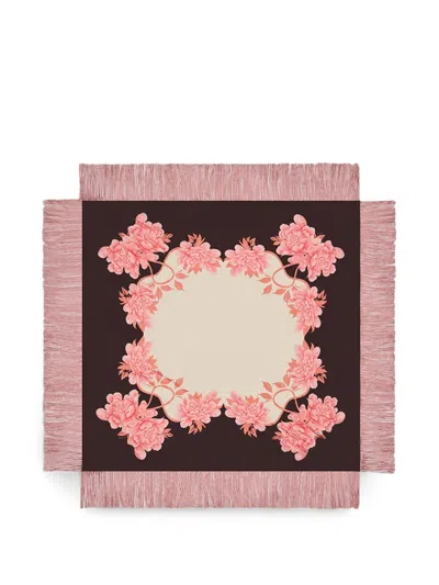 La Doublej Reversible Fringed Scarf In Pink