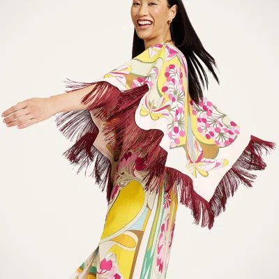 La Doublej Reversible Mini Poncho Top In Multi