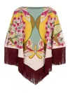 La Doublej Reversible Mini Poncho Top In Multi