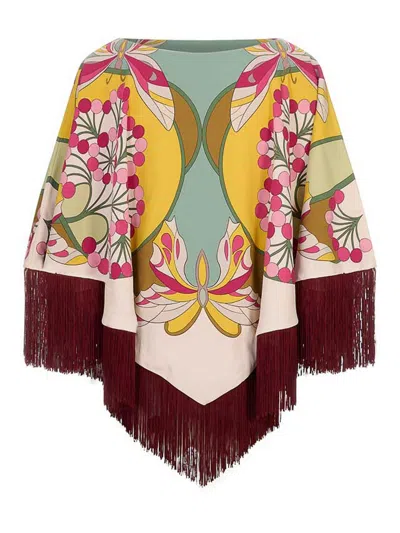La Doublej Reversible Mini Poncho Top In Multi
