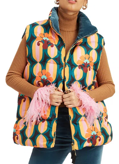 La Doublej Reversible Puffer Vest In Arcturus Blue Petrol