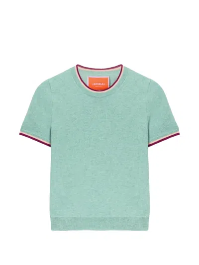 La Doublej Ribbed Trim T-shirt In Green