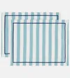 La Doublej Riviera Celeste Set Of 2 Linen Placemats In Multicoloured