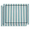 La Doublej Striped Linen Placemats (set Of Two) In Sky Blue