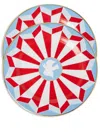 La Doublej Dessert Plates Set Of 2 Roman Dove Vino Red In Blue