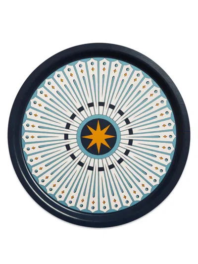 La Doublej Round Printed Tray In Multi