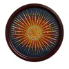 La Doublej Round Printed Tray, Wood Sunrays In Midnight Blue