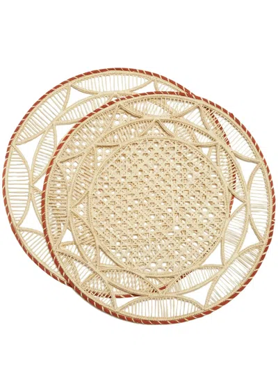 LA DOUBLEJ ROUND RAFFIA PLACEMAT (SET OF TWO)
