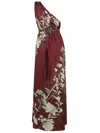 La Doublej La Double J One-shoulder Floral Print Silk Dress