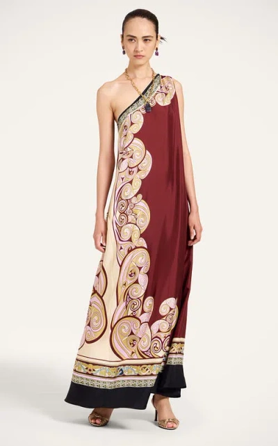 La Doublej Roy Dress Placee In Burgundy