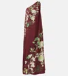 La Doublej Roy One-shoulder Floral Silk Maxi Dress In Multicoloured