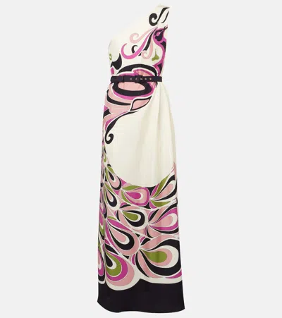 La Doublej Roy One-shoulder Silk Twill Maxi Dress