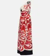 La Doublej Roy One-shoulder Printed Silk-twill Maxi Dress In Multi