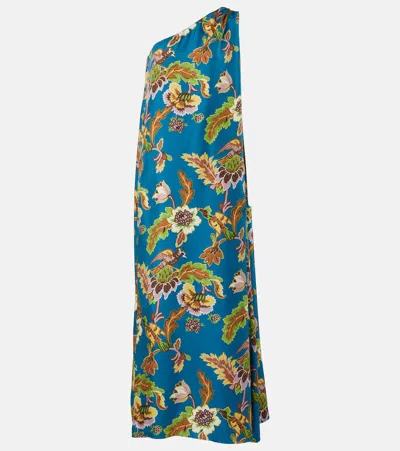 La Doublej Multicolor Long Dress With All-over Printed Floral Motif