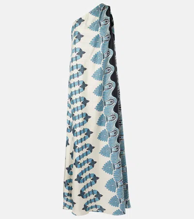 La Doublej Roy Silk Twill Maxi Dress In Blue