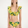 La Doublej Ruffle Bikini Top Zesty Yellow
