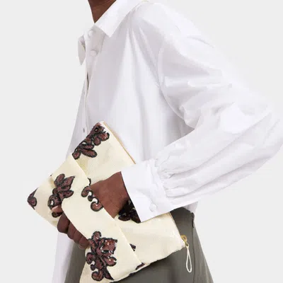 La Doublej Ruffle Pochette In Herald Pink