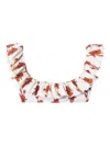 La Doublej Ruffle Bikini Top In White