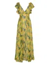 La Doublej Silk Penelope Maxi Dress In Yellow