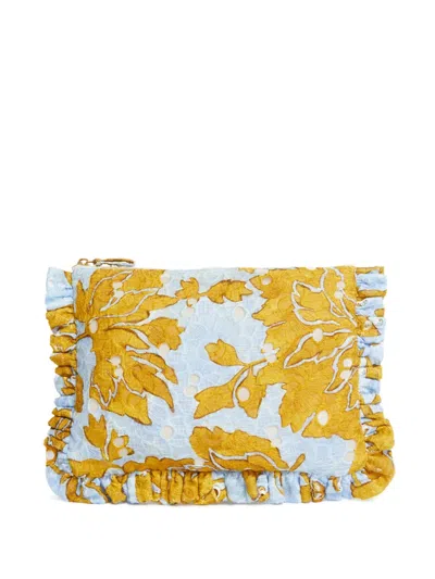 LA DOUBLEJ RUFFLED GUIPURE LACE CLUTCH