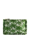 La Doublej Ruffled Palm-print Clutch Bag