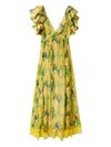 La Doublej Ruffled V-neck Floral Dress In Multi