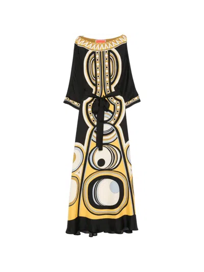 La Doublej Sacred Heart-print Dress In Black
