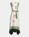La Doublej San Carlo Belted Strong-shoulder Ankle Dress