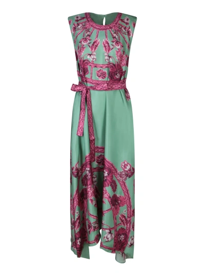 La Doublej San Carlo Belted Silk Dress In Pink