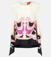La Doublej San Carlo Printed Silk Twill Top