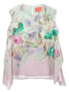 La Doublej La Double J San Carlo Floral-printed Silk-twill Top