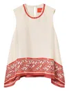 La Doublej San Carlo Printed Silk Twill Top In Brown