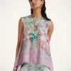 La Doublej La Double J San Carlo Floral-printed Silk-twill Top In Heath Placée Mint