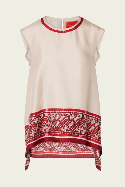 La Doublej San Carlo Top In Cobra Placée Red