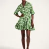 La Doublej San Pietro Palm-print Ruffled Mini Dress