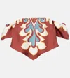 La Doublej Sand Dollar Off-shoulder Silk Top