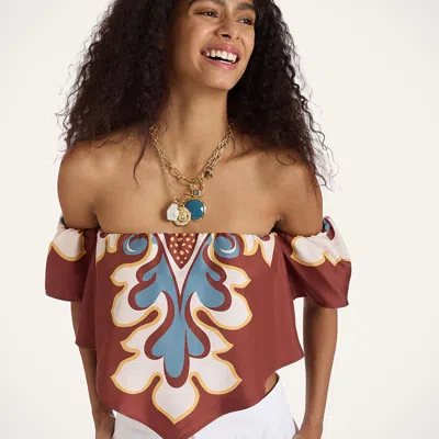 La Doublej Sand Dollar Top In Brown