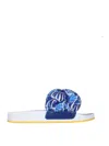 La Doublej La Double J Braid Slide Sandals In Blue