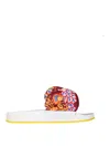 La Doublej Treccia Braided Print Slide Sandals In White