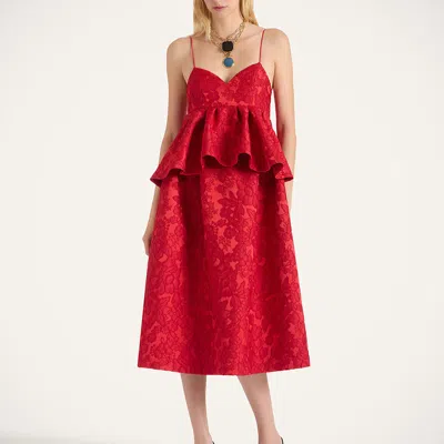 La Doublej Satine Dress In Red