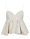 La Doublej Floral-lace Peplum Top In White