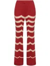 La Doublej Saturday Night Flared Trousers In Red