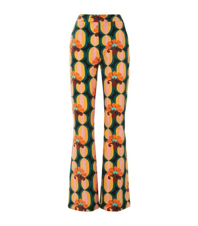 La Doublej Saturday Night Flared Trousers In Arcturus Blue Petrol