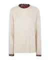 La Doublej Scalloped-trimmed Mohair Wool Sweater In Neutral