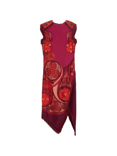 La Doublej Silk Scarf Printed Dress In Multi