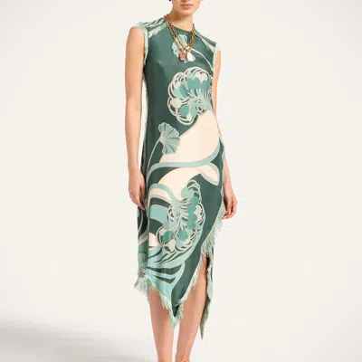 La Doublej Scarf Dress In Green